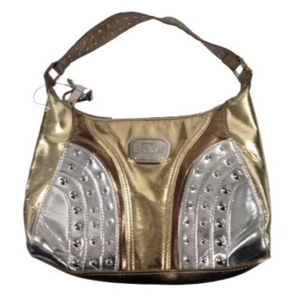 NWT Vintage Y2K Fetish By Eve Purse Bag Metallic Gold Vinyl Faux Leather… - Picture 1 of 8